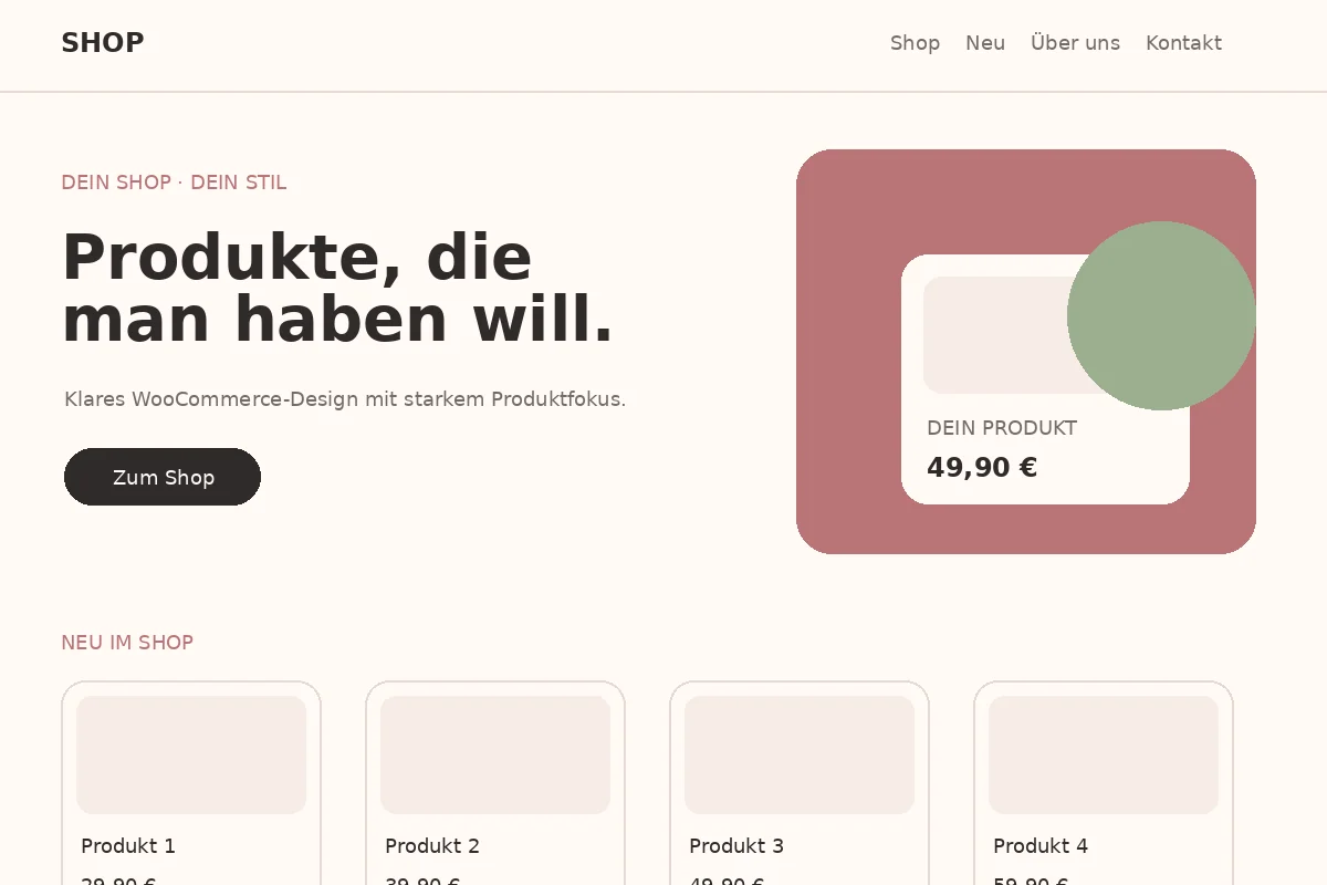 MELLOW Beispielshop auf einem Desktop-Bildschirm